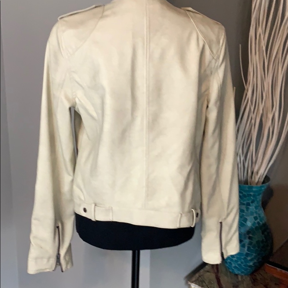 Rhyme & Echo Distressed Vegan Leather Moto Jacket - Picture 7 of 9